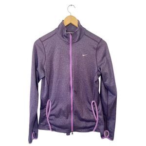 Nike Purple Dri-Fit Double Zip Activewear Running Jacket